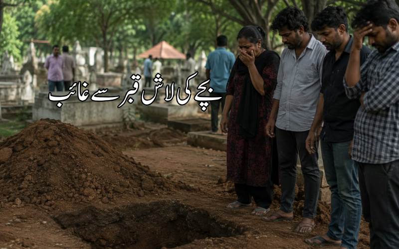 پنجگٹہ قبرستان میں تدفین کے چند گھنٹے بعد بچے کی لاش غائب، پولیس کی تحقیقات جاری 
